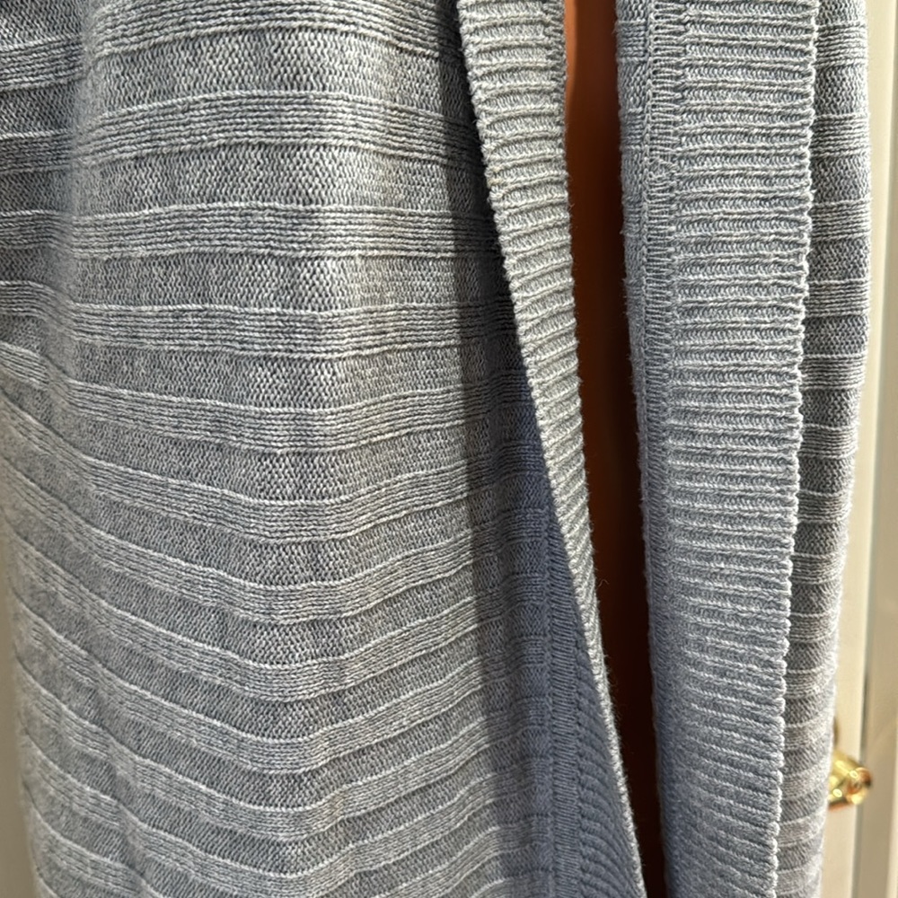 WHBM Sleeveless Hooded Duster Cardigan Vest Gray XS NWOT $100 - Picture 6 of 10